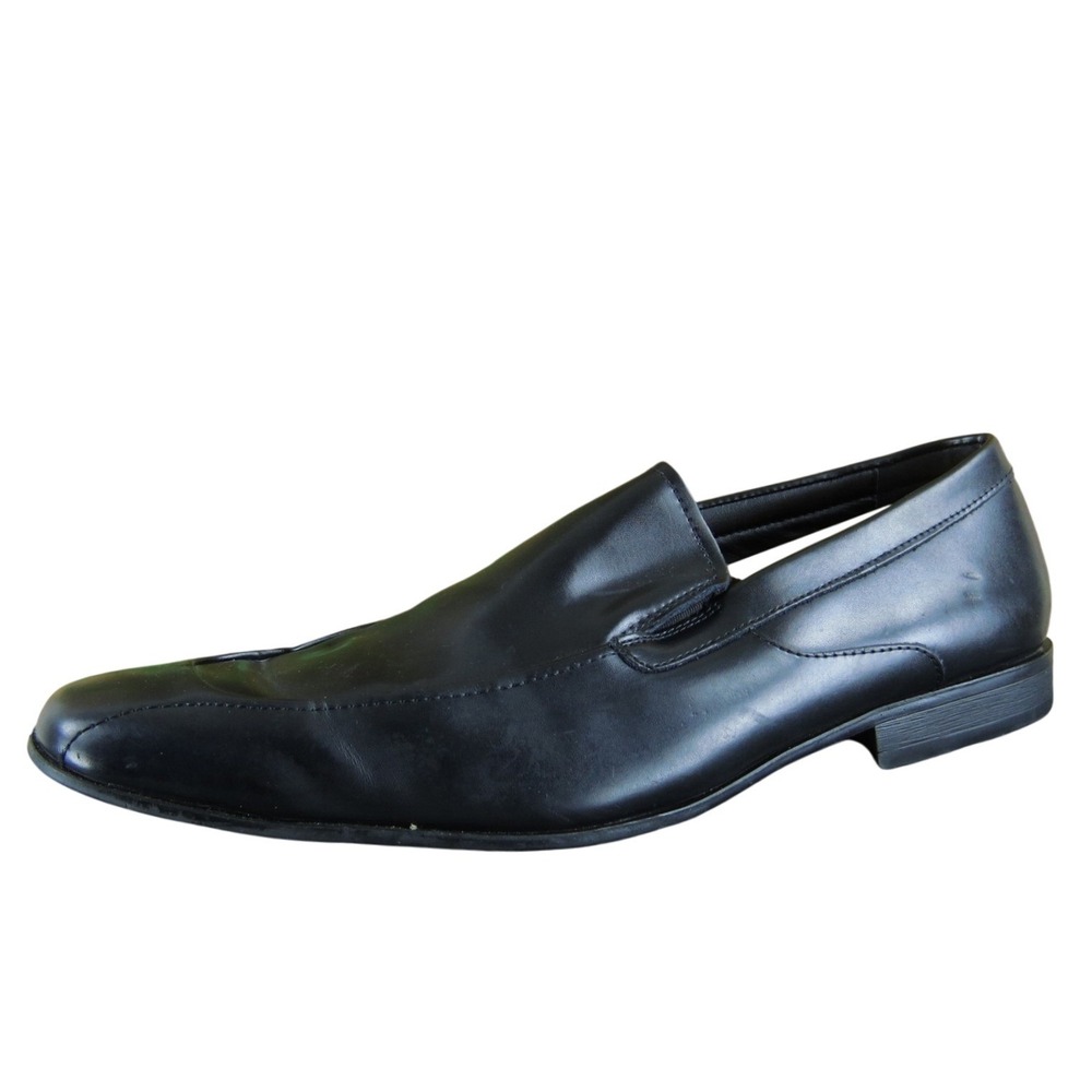 Marc Anthony Men's  Loafer Black Leather Size 12‎ Medium Gently Used 2025